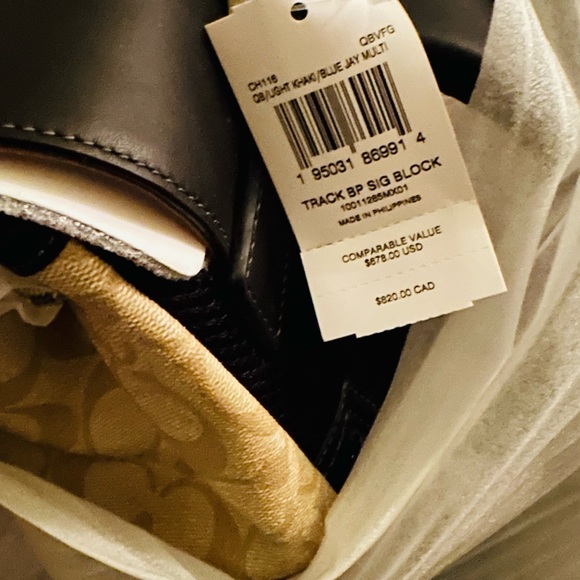 Coach Track Leather Block Signature Backpack Bag - Picture 6 of 7